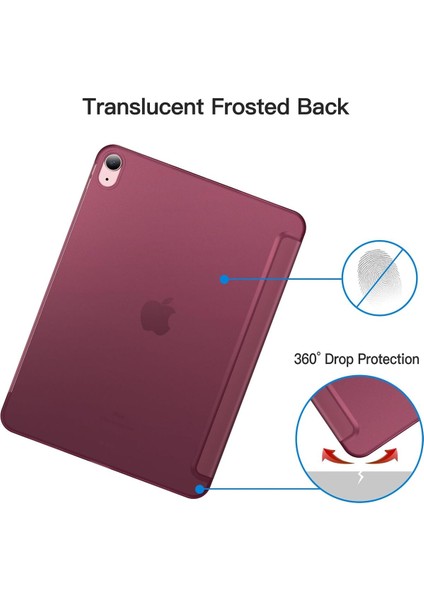 iPad Air 4. Ve 5. Nesil 10.9 İnç Uyumlu Smart Cover Kılıf Mürdüm fırsatları