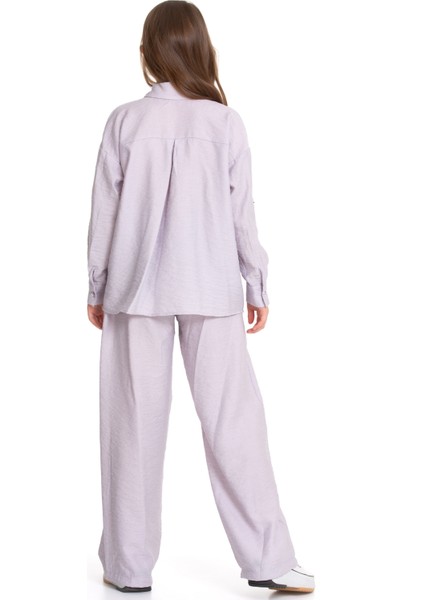 Kız Çocuk Oversize Rahat Kesim Gömlek ve Pantolon Takım modelleri