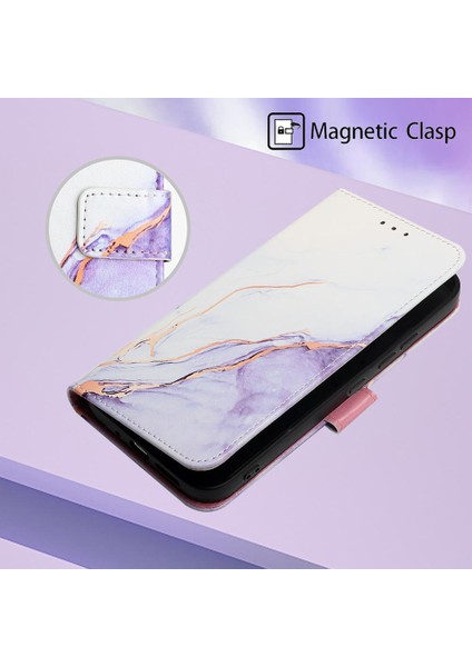 Oppo Oppo 11 Pro 5g Için Kickstand Pu Deri Mermer Desen Cüzdan (Yurt Dışından)