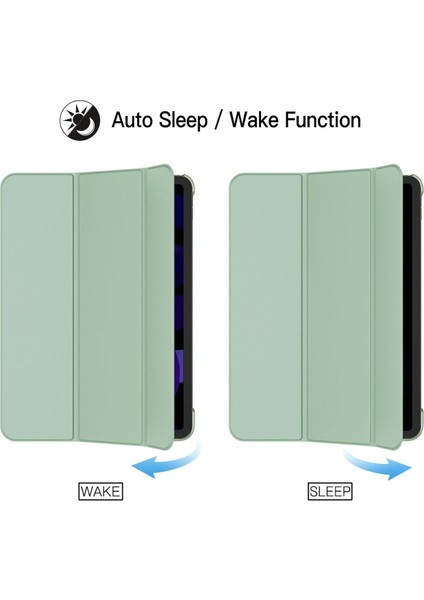 iPad Air 4. Ve 5. Nesil 10.9 İnç Uyumlu Smart Cover Kılıf Açık Yeşil modelleri