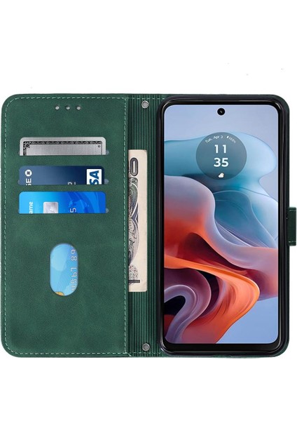Motorola Moto G34 Kredi Kartı Tutucu Cüzdan Kapak Flip Folio Kitap Için Kılıf (Yurt Dışından)