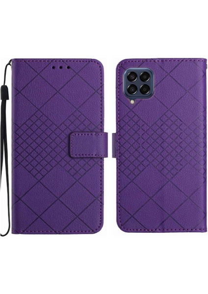 Samsung Galaxy M33 5g Için Flip Case Kart Yuvası Standı Elmas Kabartmalı Pu (Yurt Dışından)