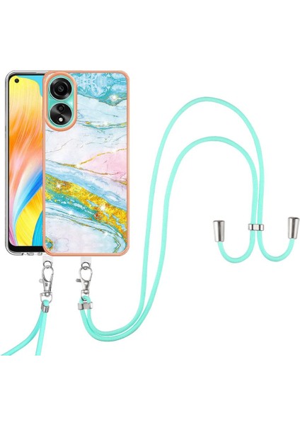 Oppo A78 4g Mermer Crossbody Kordon Askısı Tampon Anti-Scratch Için Kılıf (Yurt Dışından)