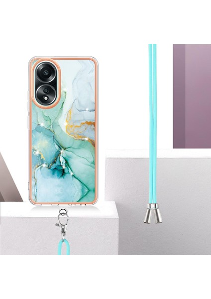 Oppo A58 4g Mermer Tampon Anti-Çizik Yumuşak Crossbody Kordon Için Kılıf (Yurt Dışından) modelleri