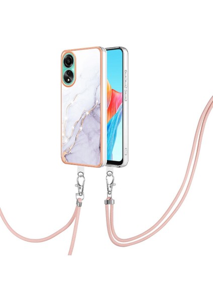 Oppo A78 4g Mermer Crossbody Kordon Askısı Tampon Anti-Scratch Için Kılıf (Yurt Dışından)