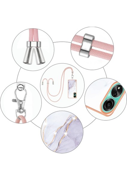 Oppo A78 4g Mermer Crossbody Kordon Askısı Tampon Anti-Scratch Için Kılıf (Yurt Dışından) fırsatları