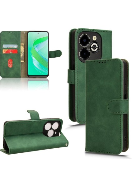 Infinix Akıllı 8 ARTI/X6526 Deri Folio Flip Case Koruyucu Kılıf (Yurt Dışından)