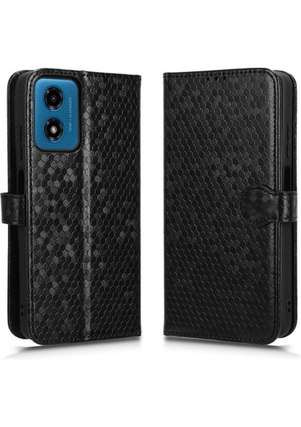 Motorola Moto G24 Manyetik Toka Deri Cüzdan Kapak Geometrik (Yurt Dışından)