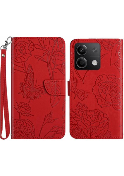 Xiaomi Redmi Için Not 13 4g Bilek Kayışı ile Pu Deri Kapak Çevirin (Yurt Dışından)