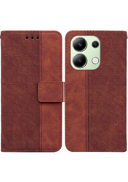Xiaomi Redmi Için Not 13 4g Geometrik Kabartmalı Cüzdan Kapak Çevirin Pu (Yurt Dışından)