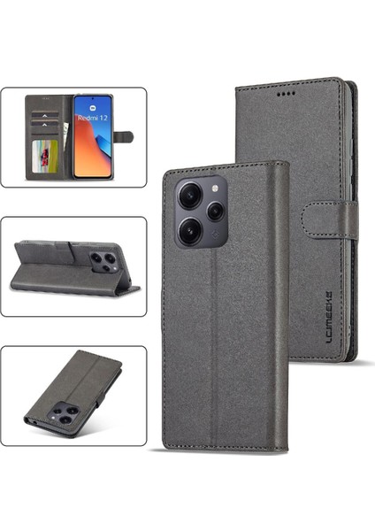 Xiaomi Redmi Için 12 4g Kart Yuvaları Cüzdan Buzağı Doku Yatay (Yurt Dışından)