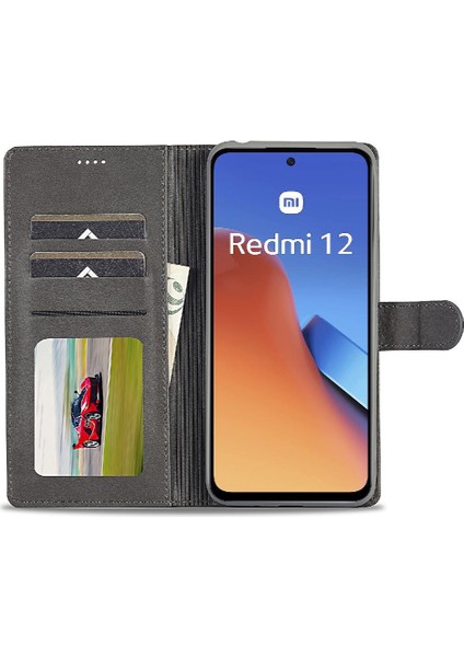 Xiaomi Redmi Için 12 4g Kart Yuvaları Cüzdan Buzağı Doku Yatay (Yurt Dışından) fırsatları
