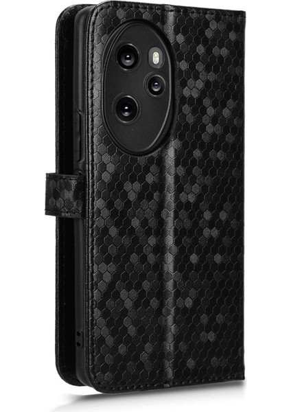 Onur Için Kılıf 100 Pro 5g Manyetik Toka Geometrik Desen Deri Cüzdan (Yurt Dışından)