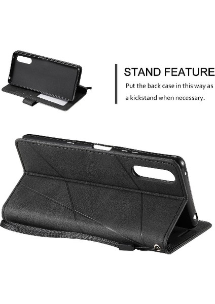 Sony Xperia 1V 2023 Için Manyetik Kart Tutucu Kickstand Pu Deri Kılıf (Yurt Dışından)