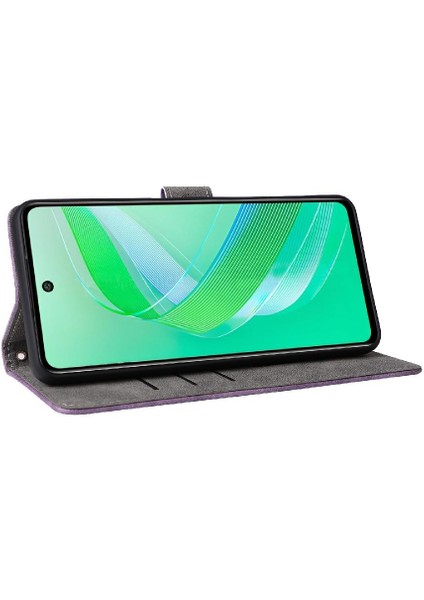 Infinix Akıllı 8/X6525 Kart Yuvaları Için Kılıf Kapak Flip Folio Cüzdan Rfıd Pu (Yurt Dışından)