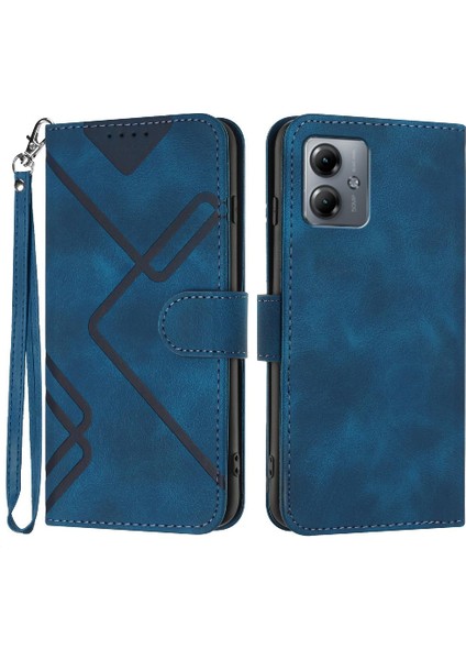 Motorola Moto G14 Flip Cüzdan Manyetik Kapak Için Kılıf Kart Yuvası Standı ile (Yurt Dışından)