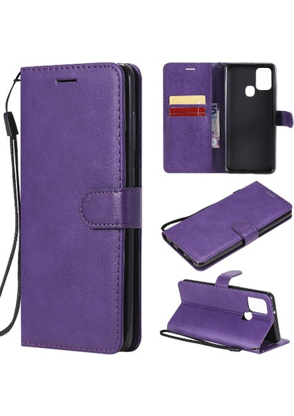 Kart Yuvası ile Samsung Galaxy A21S Için Flip Case Iş Cüzdan Telefon (Yurt Dışından)