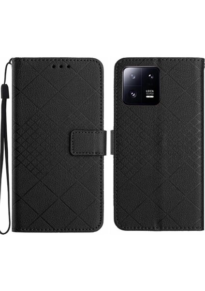 Xiaomi 13 Için Flip Case Manyetik Kapak Cüzdan Pu Deri Kart Yuvası Standı (Yurt Dışından)