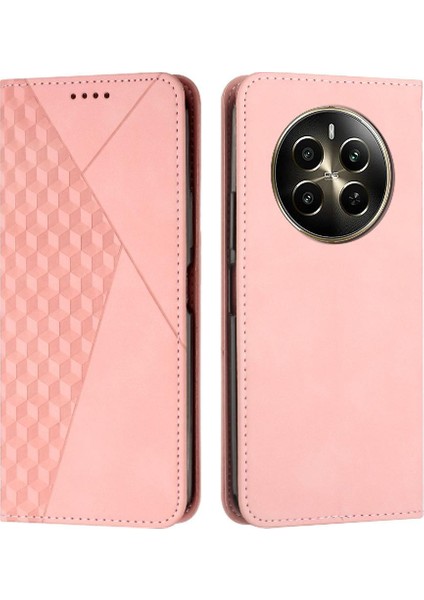 Realme 12 Yan Toka Darbeye Kapak Kapak Kart Ekleme Pu Için Kılıf (Yurt Dışından)