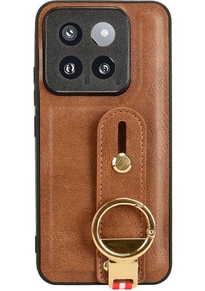 Xiaomi 14 Bilek Kayışı Uyumluluk Kolaylık Premium Pu Deri Kılıf (Yurt Dışından)