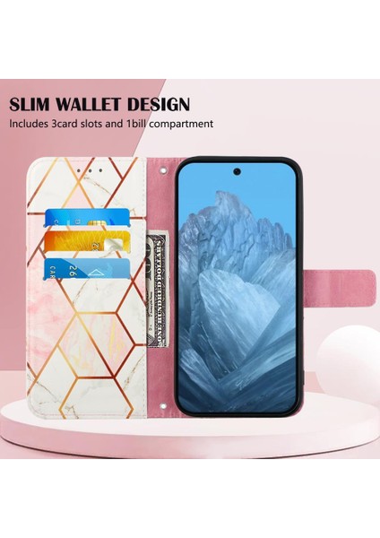 Google Piksel 9 Mermer Desen Kickstand Cüzdan Pu Deri Için Kılıf (Yurt Dışından) fırsatları