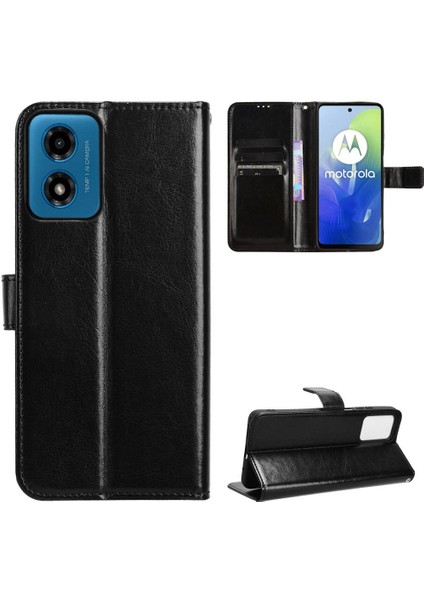Motorola Moto G24/G04 Flip Kapak Manyetik Kart Tutucu Cüzdan (Yurt Dışından)