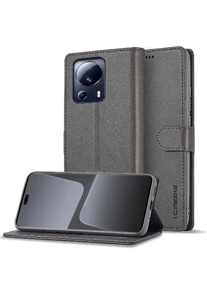 Xiaomi 13 Lite 5g Buzağı Doku ile Yatay Çevir Deri Kılıf (Yurt Dışından)