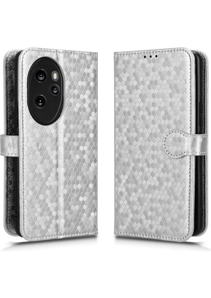 Onur Için Kılıf 100 Pro 5g Manyetik Toka Geometrik Desen Deri Cüzdan (Yurt Dışından) modelleri