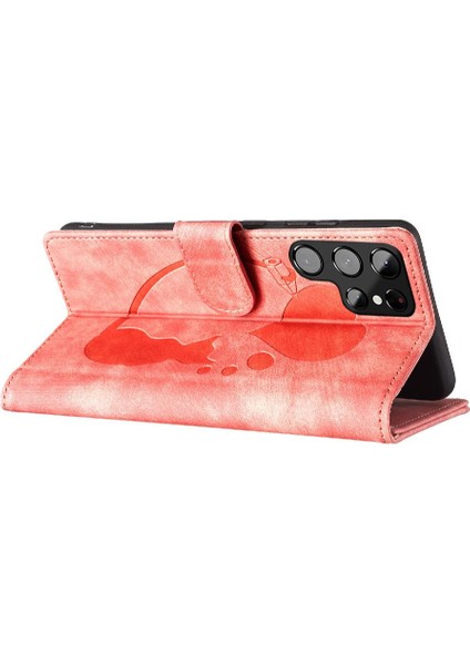 Samsung Galaxy S22 Ultra Flip Folio Cüzdan Kılıf Kabartmalı Sevimli (Yurt Dışından) fırsatları