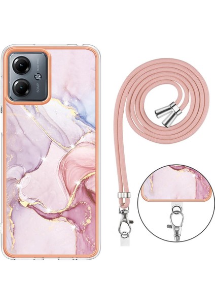 Motorola Moto G14 Tampon Mermer Crossbody Kordon Askısı Yumuşak (Yurt Dışından) fırsatları
