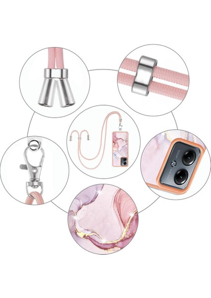 Motorola Moto G14 Tampon Mermer Crossbody Kordon Askısı Yumuşak (Yurt Dışından) indirimleri