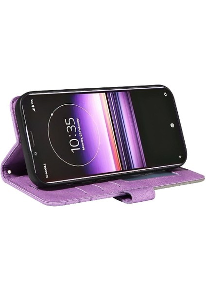 Sony Xperia 5 Için Kılıf Kickstand Koruyucu Kart Yuvası Standı ile Pu Flip (Yurt Dışından)
