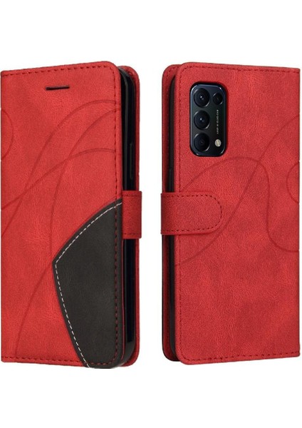 Oppo Reon 5 Kickstand Koruyucu Pu Deri Flip Folio Kılıf Için Kılıf ile (Yurt Dışından)