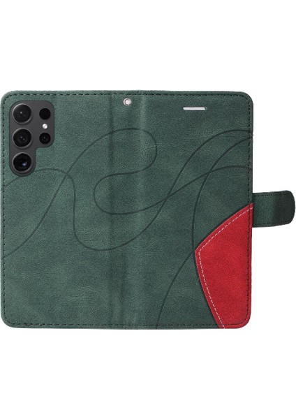 Samsung Galaxy S24 Ultra Iki Renkli Dikiş Pu Deri Flip Case (Yurt Dışından) indirimleri