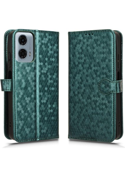 Motorola Moto G34 5g Deri Cüzdan Kapak Manyetik Toka Desen (Yurt Dışından)