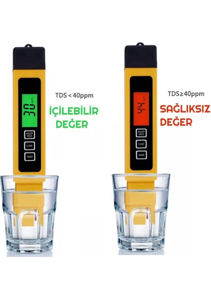 Tds Sıcaklık Iletkenlik Metre 3 In 1 Ölçüm LED Işıklı Su Sıvı Analiz Cihazı