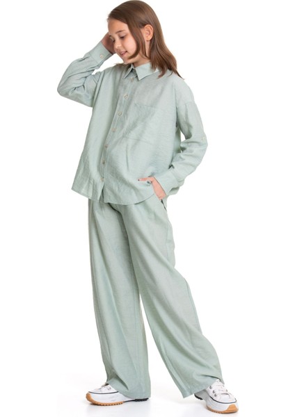 Kız Çocuk Oversize Rahat Kesim Gömlek ve Pantolon Takım modelleri