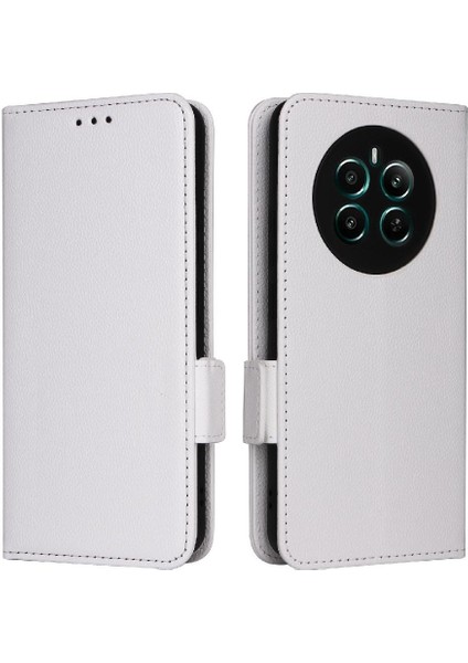 Realme 12 Artı 5g Pu Deri Manyetik Cüzdan Yan Toka Kartı (Yurt Dışından)