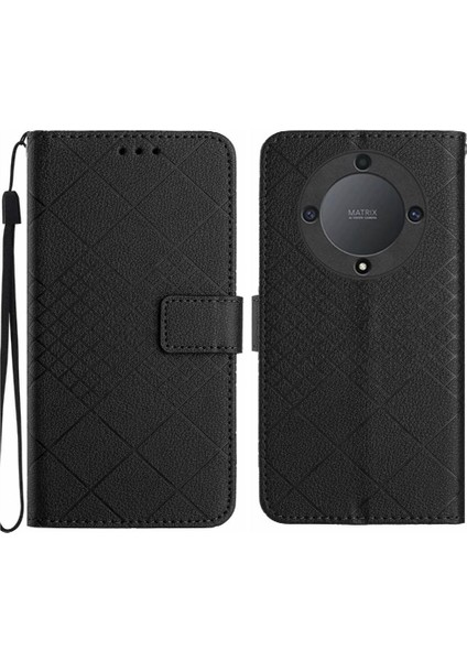 Onur Için Flip Case X9A 5g/sihirli 5 Lite Kart Yuvası Standı ile El Kayışı Pu (Yurt Dışından)