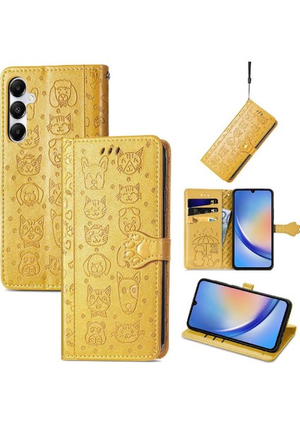 Samsung Galaxy A35 5g Darbeye Karikatür Hayvanlar Için Kılıf Kısa Kayış (Yurt Dışından)