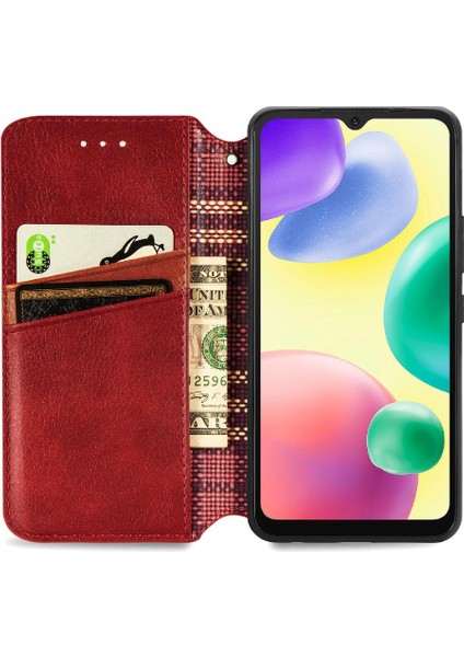 Xıaomı Redmi 10A Deri Kılıf Cüzdan Fonksiyonu Moda Tasarımı (Yurt Dışından)