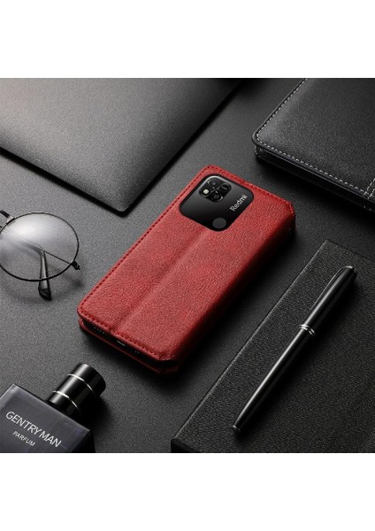 Xıaomı Redmi 10A Deri Kılıf Cüzdan Fonksiyonu Moda Tasarımı (Yurt Dışından)