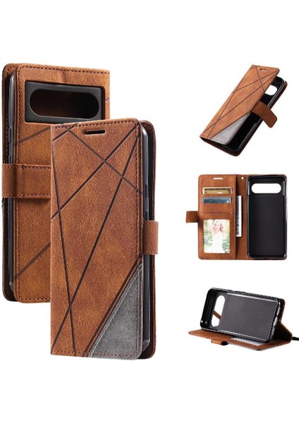 Google Piksel 8 Manyetik Darbeye Kart Tutucu Için Kılıf Kickstand Pu Flip (Yurt Dışından)