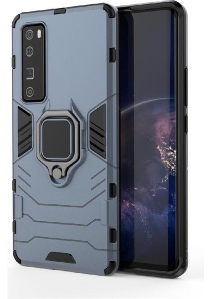 Huawei Nova 7 Pro 360 &deg; Dönen Halka Kickstand Askeri Damla Kapak (Yurt Dışından)