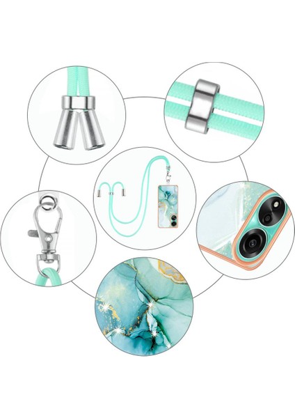 Oppo A78 4g Mermer Crossbody Kordon Askısı Tampon Anti-Scratch Için Kılıf (Yurt Dışından) fırsatları