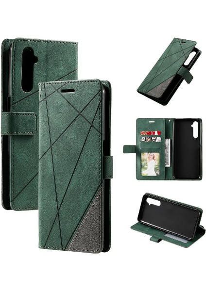 Realme 6 Kart Tutucu Için Kickstand Cüzdan Flip Folio Manyetik Pu (Yurt Dışından) modelleri