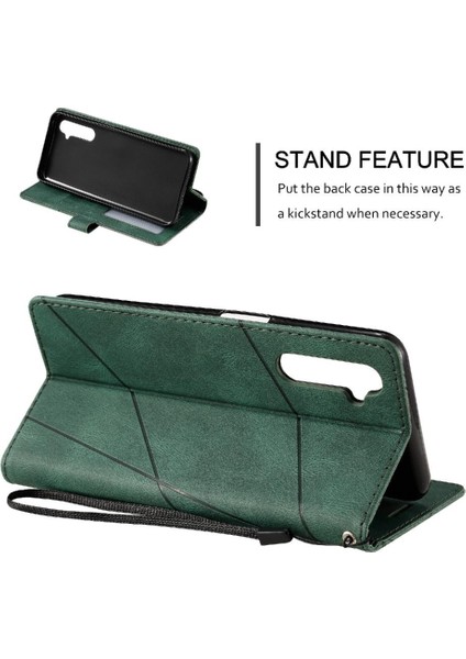 Realme 6 Kart Tutucu Için Kickstand Cüzdan Flip Folio Manyetik Pu (Yurt Dışından) fırsatları