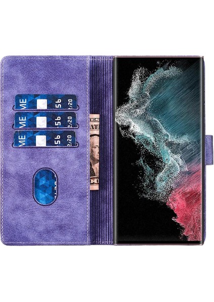 Samsung Galaxy S22 Ultra Flip Folio Cüzdan Kılıf Kabartmalı Sevimli (Yurt Dışından) fırsatları