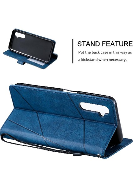 Realme 6 Kart Tutucu Için Kickstand Cüzdan Flip Folio Manyetik Pu (Yurt Dışından) modelleri