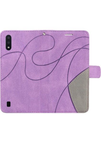 Samsung Galaxy A02/M02 Iki Renkli Dikiş Kickstand Koruyucu Kılıf (Yurt Dışından)